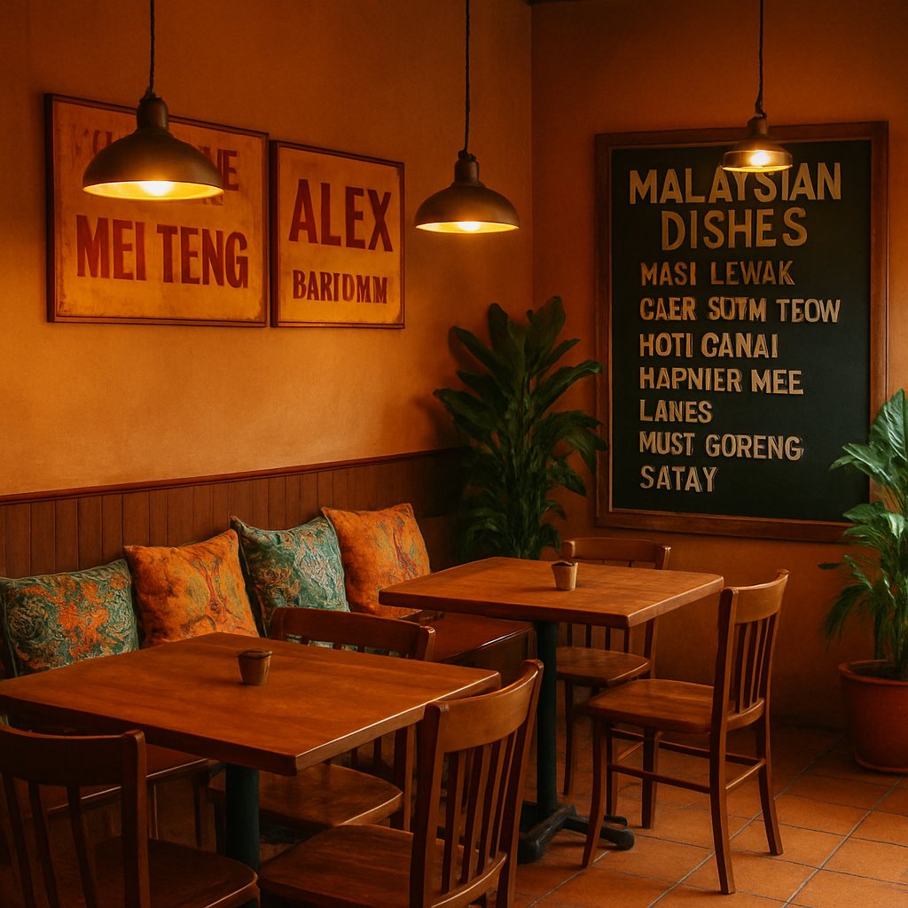 Warm, inviting interior of Malaysia Taste restaurant in Clayton
